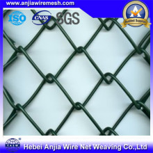 PVC recubierto de alambre de malla de enlace de cadena de valla de deporte (anjia-163)